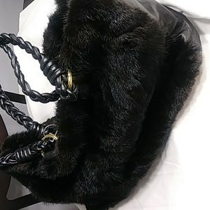 New large Paolo Masi Black Mink Handbag